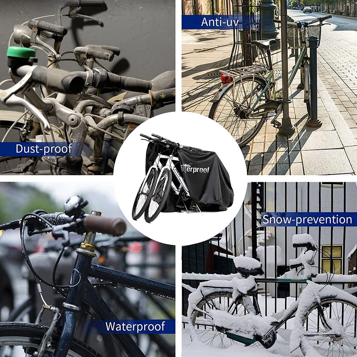 Housse Velo Exterieur Anti-UV Protection Poussière Résistant Impermeable Pluie  pour Vélo Bicyclette Cycle Scooter S