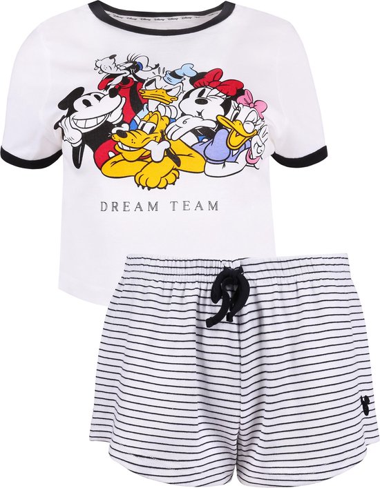 Wit en zwart gestreepte damespyjama - Mickey Mouse DISNEY