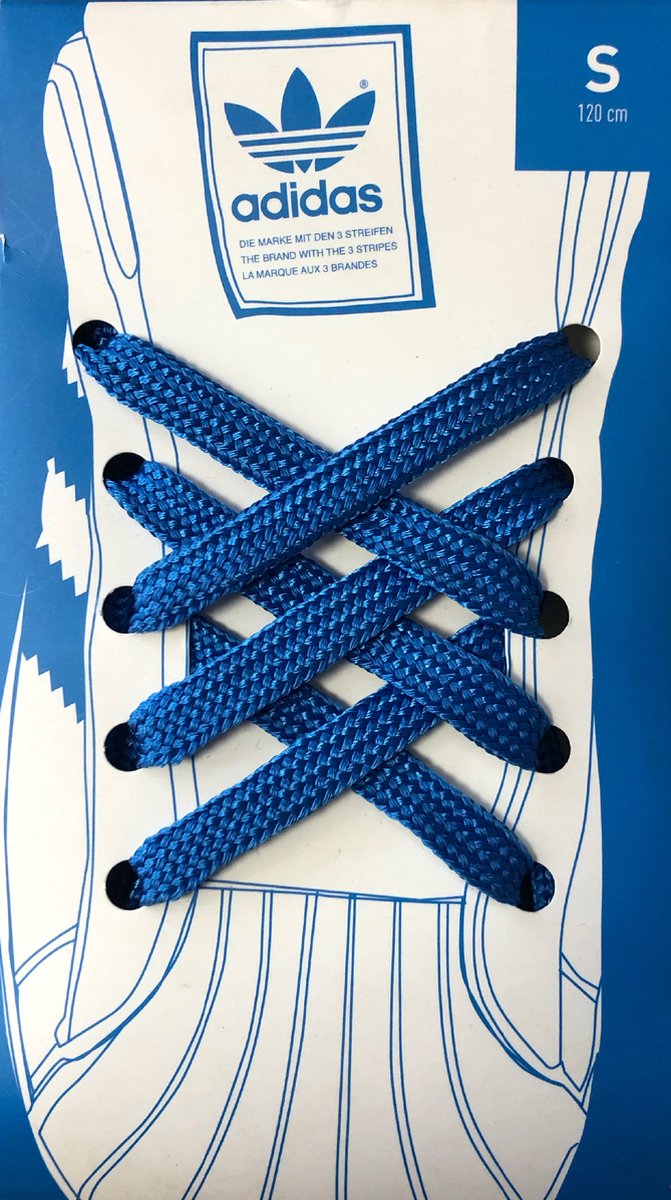 Adidas Schoenveters – 120 cm Platte Veters Unisex Blauw