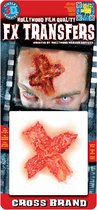 Tinsley Horror 3D Tattoo Verbrande huid Kruis ( Cross Brand ) | Halloween | Griezel | Nep wond