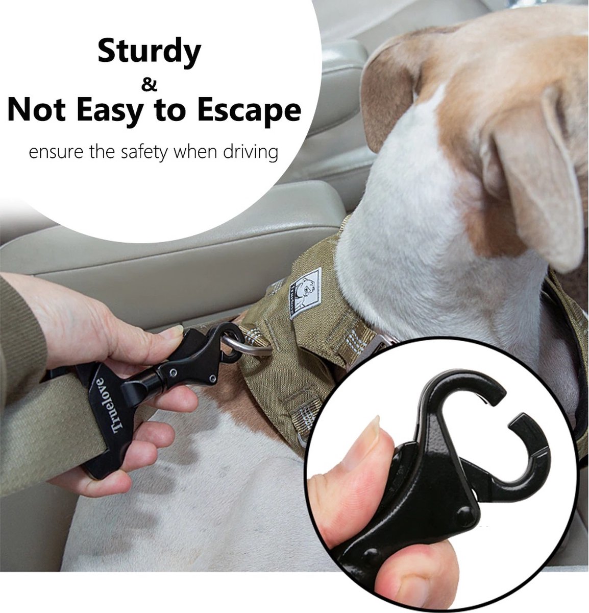 Ceinture De Sécurité Pour Chien En Voiture - Harnais Réglable Et Anti-Enchevêtrement