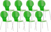 Clp Diego - Lot de 8 chaises empilables - Vert