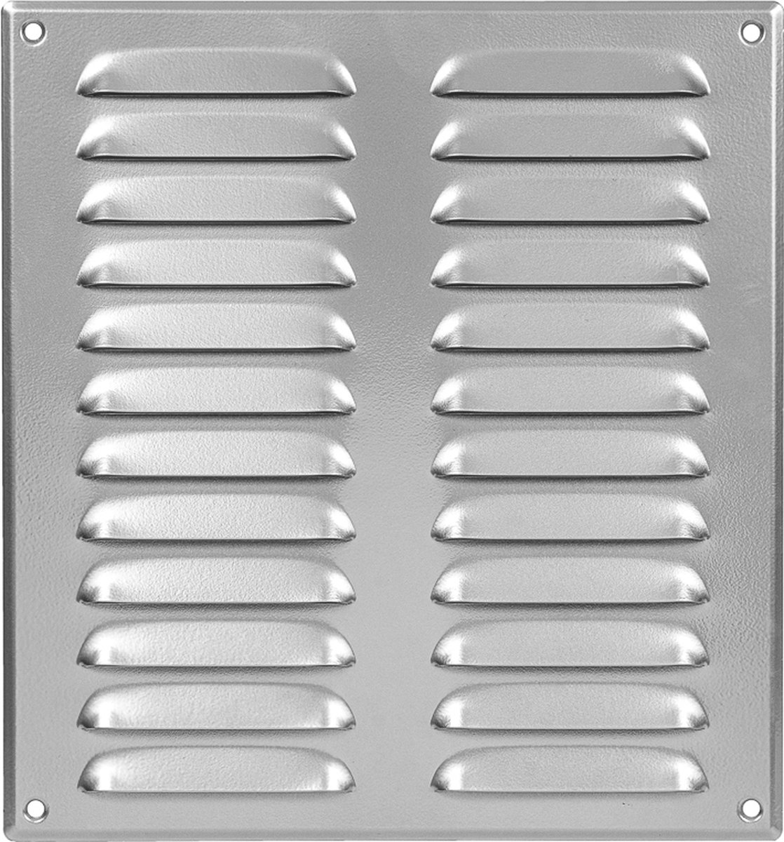 Paneir Airdesigns- metaal-260 X 280 - omgezette rand - opbouw - aanvoer & afvoer - grijs