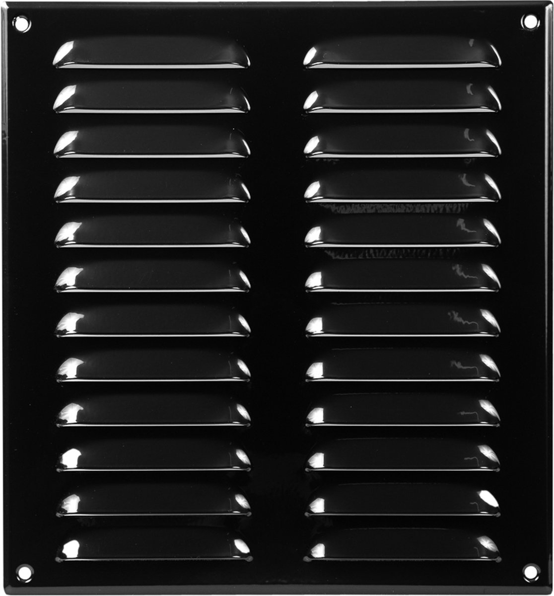 Paneir Airdesigns- metaal-260 X 280 - omgezette rand - opbouw - aanvoer & afvoer - zwart