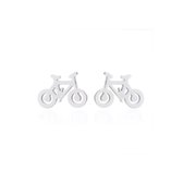 Gading® Oorknopjes - RVS dames Oorknoppen met fiets- zilverkleurig-10mm*7mm
