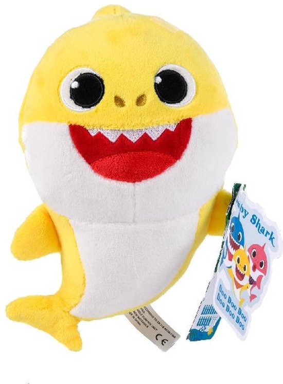 Baby Shark pluche knuffel geel karakter baby 15 cm - Kinder speelgoed dieren