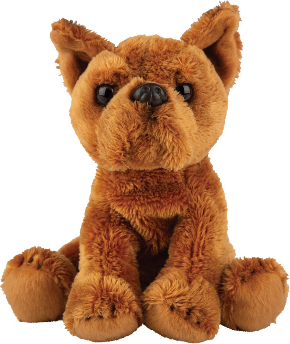 Suki Gifts pluche knuffel hond Staffordshire Terrier - 13 cm - bruin - Honden knuffels - Cadeau - Huisdieren