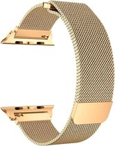 Bandje geschikt voor Apple Watch Bandje Series 1/2/3/4/5/6/SE/7 38/40/41 mm - Milanees Polsband RVS Loop - Goud