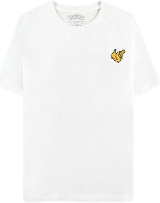 Pokémon - Pixel Pikachu T-Shirt - Wit - Large