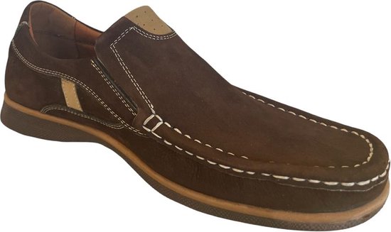 Chaussures homme - Mocassins homme - Chaussures mocassins - Mocassins confort homme - Mocassins main 220-1 - Cuir véritable - Marron 44