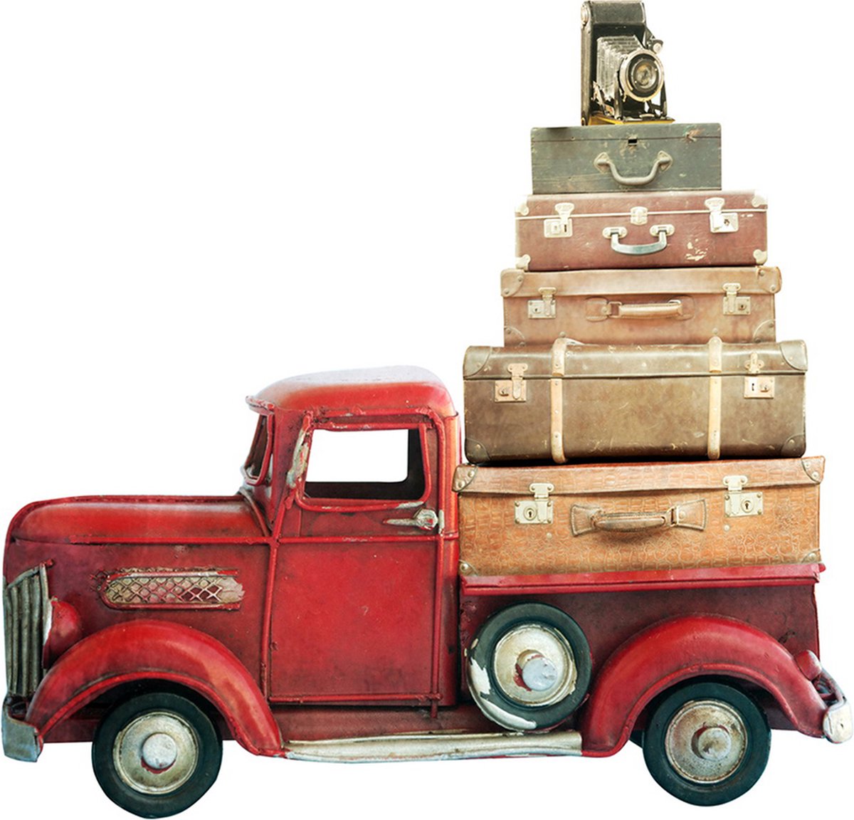 Clayre & Eef Tekstbord 48x50 cm Rood Ijzer Auto Wandbord