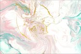 450cm X 300cm - Fotobehang - Stijlvolle marmeren abstractie, Roze/wit, in 11 maten te koop, inclusief behanglijm