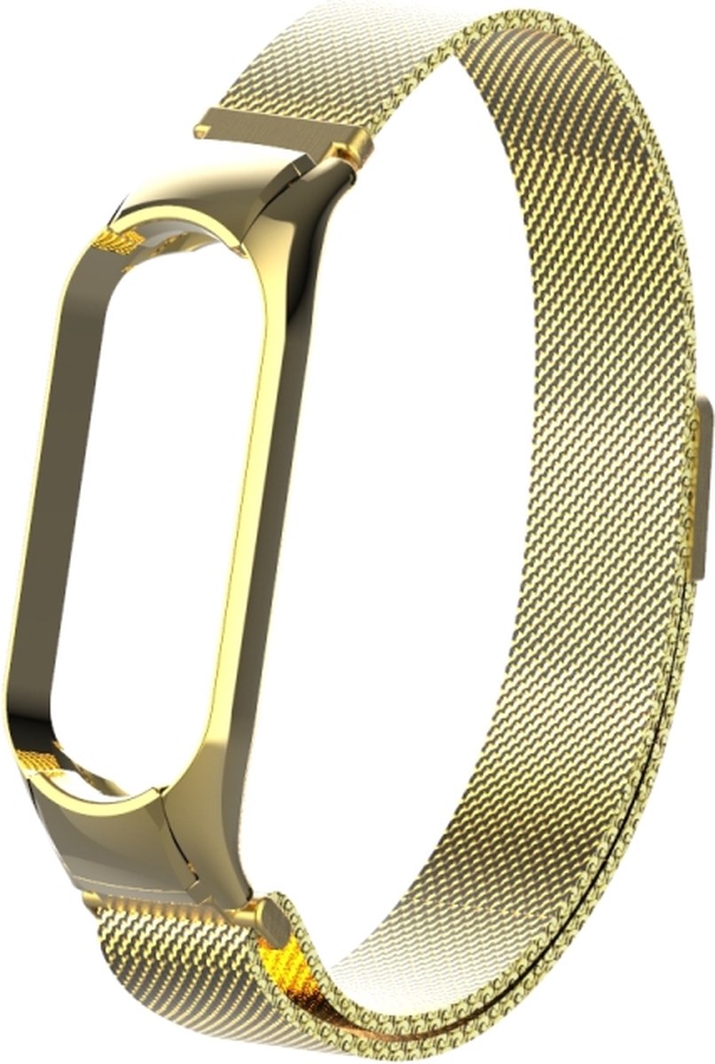 Milanees bandje - goud, geschikt voor Xiaomi Mi Band 5 & Mi Band 6