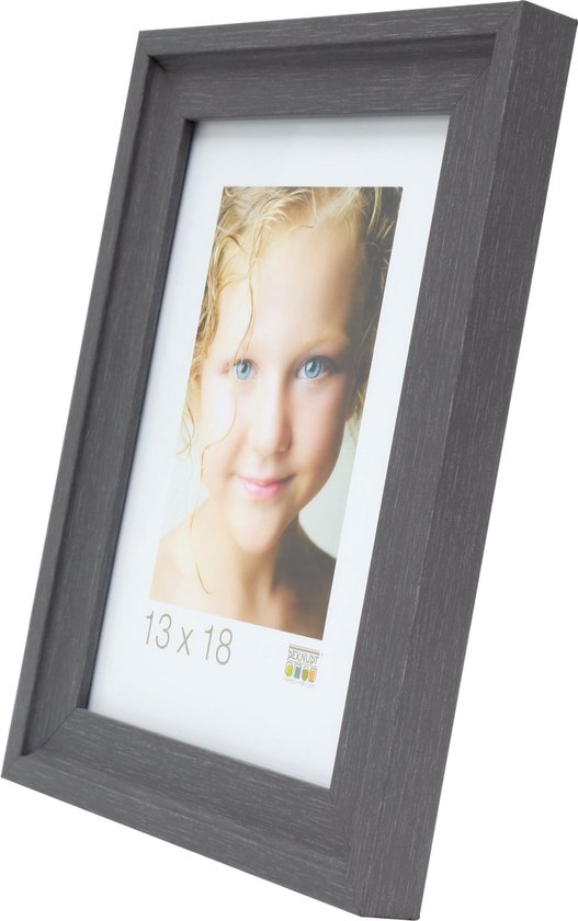 Deknudt Frames Cadre Photo S45RL7 | Aspect Bois Brûlé Gris | Pour Format Photo 20x25 Cm
