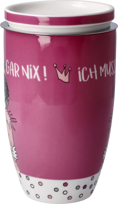 Goebel Künstlerbecher 'Ich Muss Gar Nix' Von Barbara Freundlieb | Fine Bone China, 13x10x9.5 Cm, Spülmaschinengeeignet