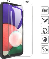 Hoesje Geschikt Voor Samsung Galaxy A22 5G Hoesje Soft Nano Silicone Backcover Gel Zwart Met 2x Glazen Screenprotector