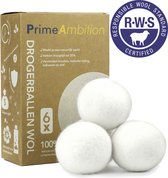 PrimeAmbition XL Drogerballen – 6 Stuks – Wasbollen – Wasballen – Wasdroger Ballen – Droogballen – Wol