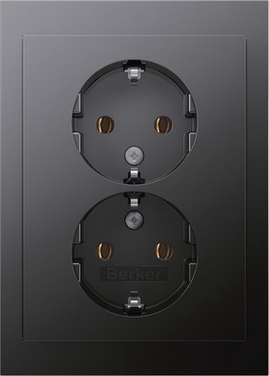 BERKER K1 Inbouw wandcontactdoos (wcd) RA 2-voudig antraciet
