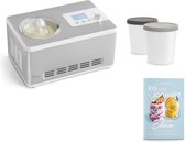 Springlane Zelfvriezende IJsmachine & Yoghurtmaker 2,0L - Elisa + 2 ijsbewaarcontainers Grijs