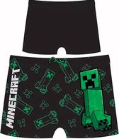 Minecraft zwembroek - zwart - groen - Maat 134 / 9 jaar