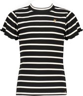 NoBell meiden gestreept rib t-shirt Kyra Jet Black