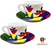 Lollo Caffè x Camilla Falsini Art Collection - Clematis Tigrata - Espressokopjes 2 stuks - Koffiekopjes - Ristrettokopje