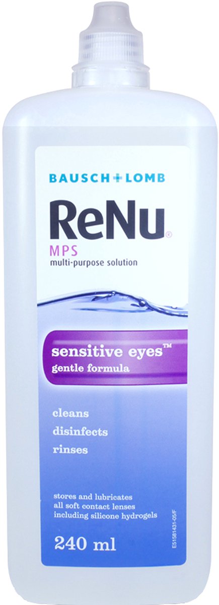 ReNu MPS Sensitive Eyes platte fles - 240 ml – Lenzenvloeistof