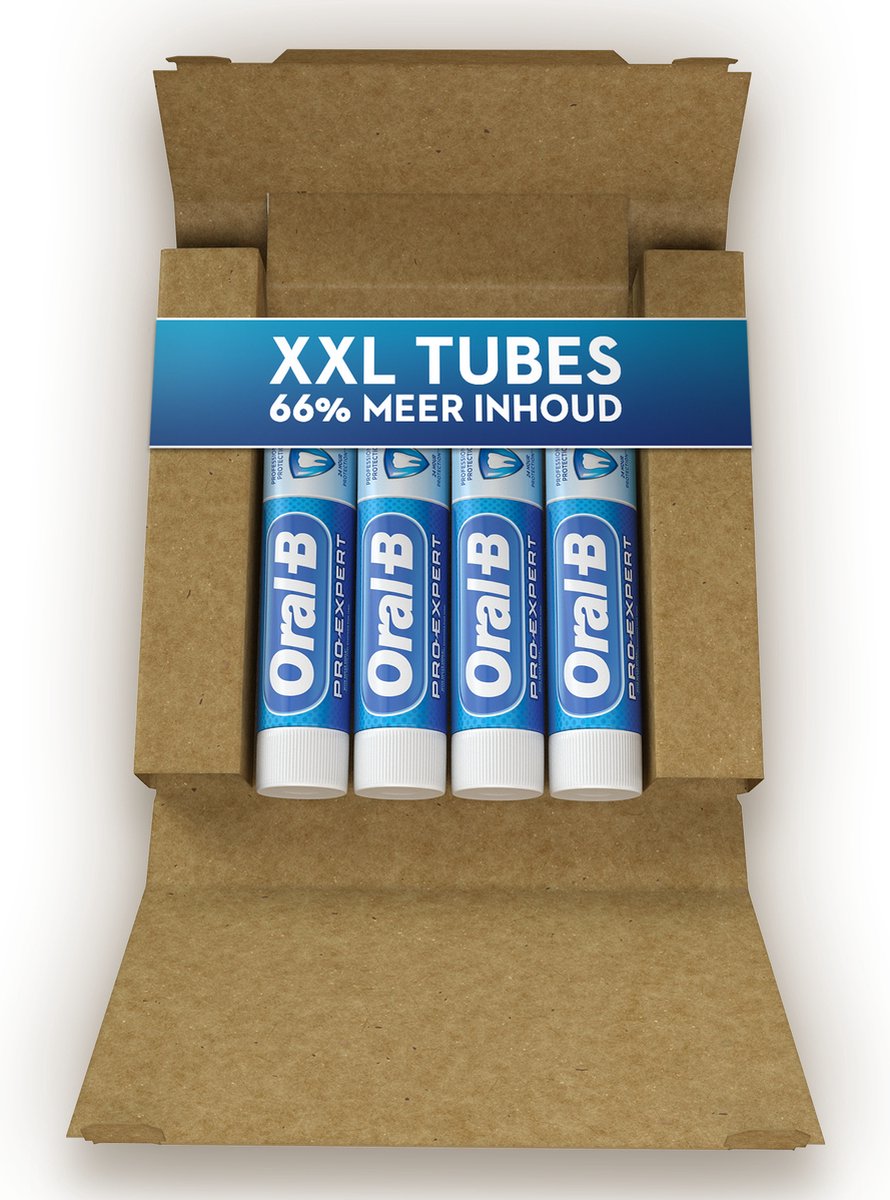 Oral-B Tandpasta Voordeelverpakking - Pro-Expert Professionele Bescherming - 4 x 125 ml - In Gerecycleerd Karton