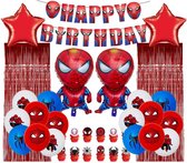 58-delige verjaardagset van SPIDERMAN - Spiderman versiering - Spiderman verjaardag - Spiderman - Spiderman decoratie - Spiderman slinger - Spiderman feestje - Spiderman ballonnen