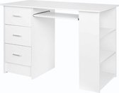 Homesse Computerbureau met 3 laden - computer tafel - computermeubel - bureau organizer - bureaustoelen voor volwassenen - bureau accesoires