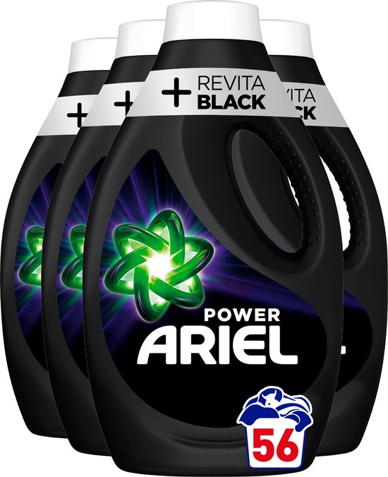 Ariel Vloeibaar Wasmiddel - +Revitablack - Voordeelverpakking 4 x 14 Wasbeurten