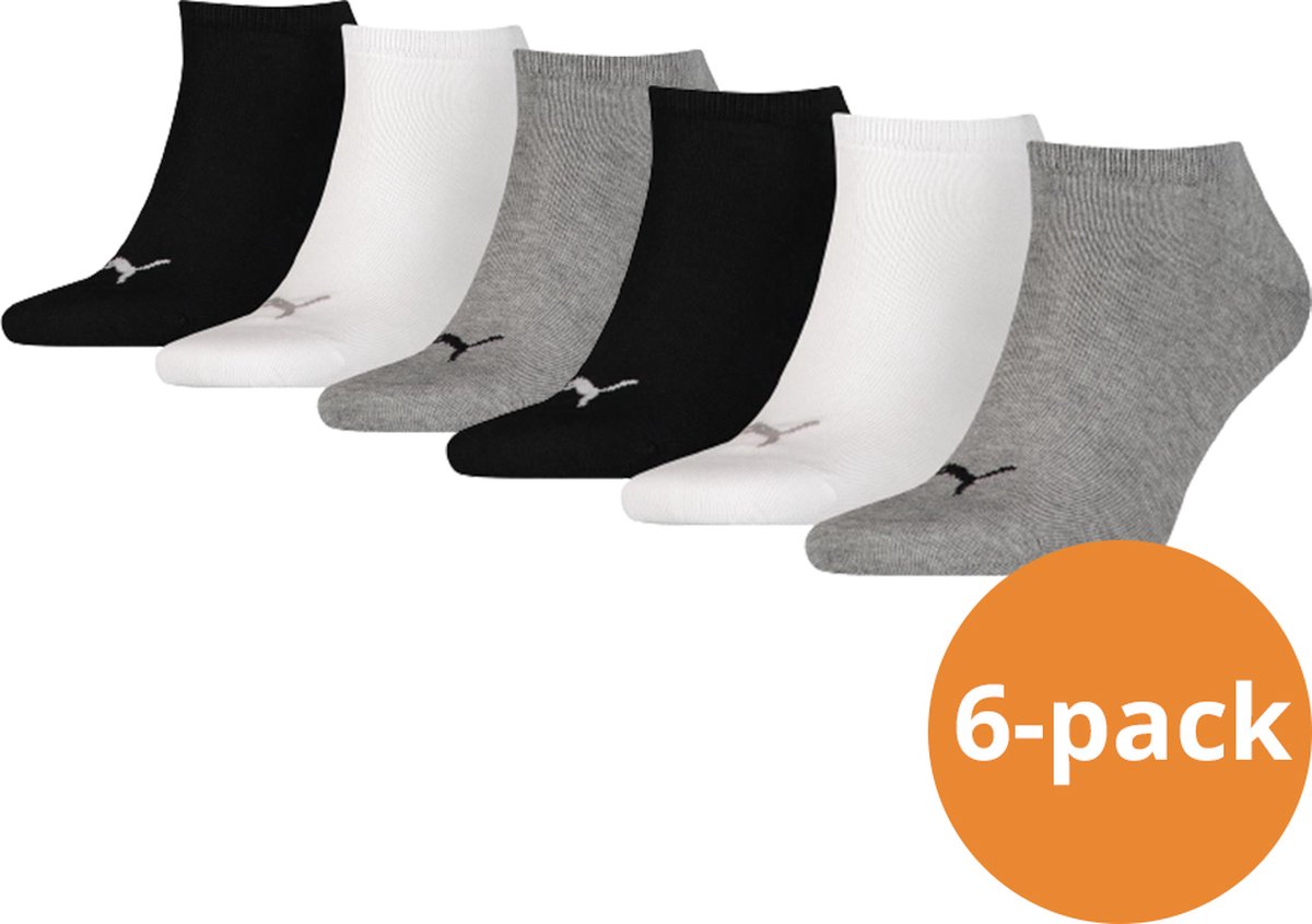 Puma Sneakersokken Plain 6-pack / -39/42 Zwart