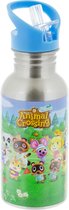 Animal Crossing- Metalen  waterfles met rietje 500ml