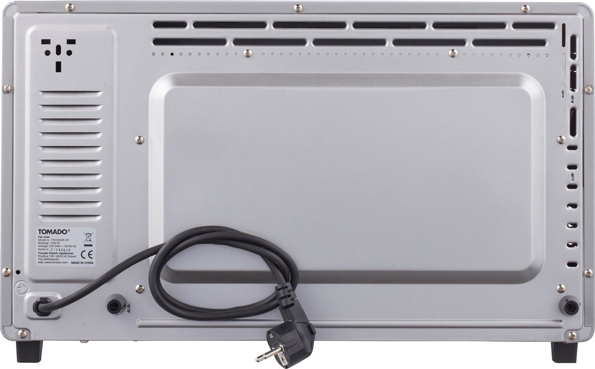 Tomado TEO3000S - Vrijstaande oven - 30 Liter - 1600 Watt - Hetelucht - 3 insteekniveau's - Zilver – foto 8