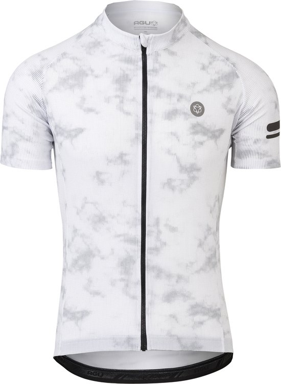 AGU Reflective Fietsshirt Essential Heren - Wit - L - Reflecterende Print