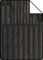 Proefstaal Origin Wallcoverings behang industriële golfplaten 3D zwart - 347617 - 26,5 x 21 cm