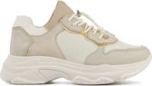 Bronx Sneakers Dames - Lage sneakers / Damesschoenen - Leer - 66167-AD     -  Gebroken wit combi - Maat 41