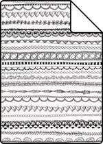 ESTAhome behangpapier kanten linten zwart en wit - 138841 - 0,53 x 10,05 m  | bol.com