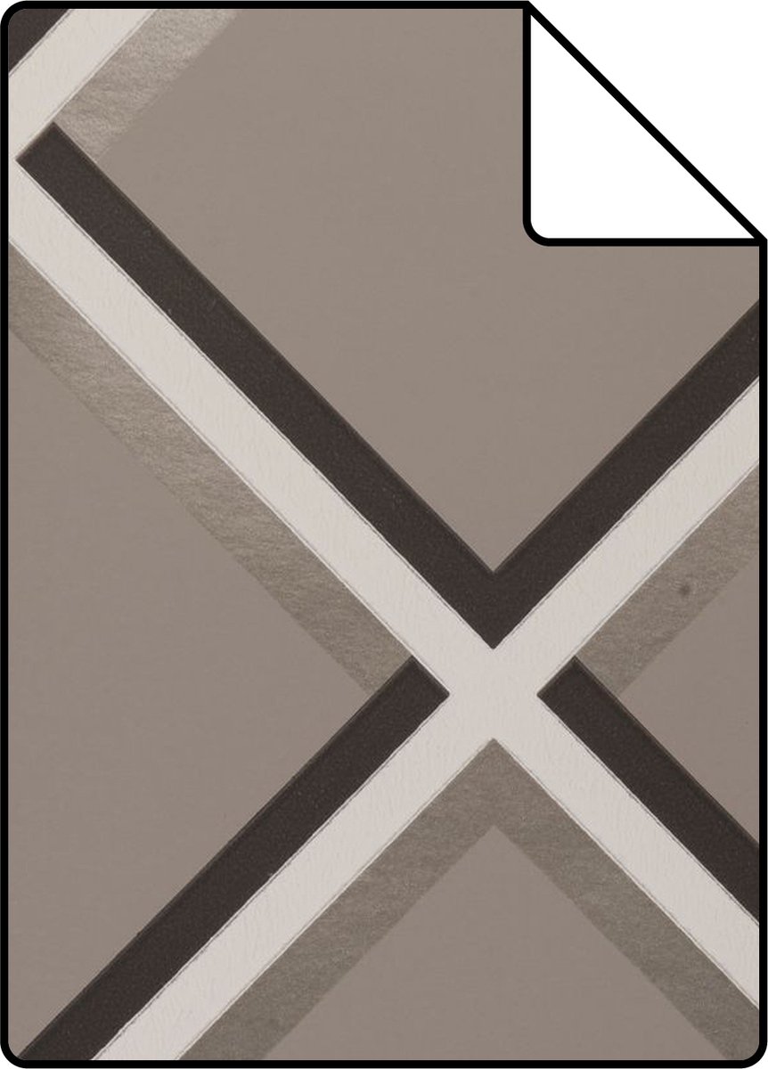 Proefstaal Origin Wallcoverings behang geometrische vormen taupe - 26.5 x 21 cm - 307127-S