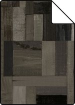 Proefstaal Origin Wallcoverings behang sloophout motief zwart en grijs - 337222 - 26,5 x 21 cm