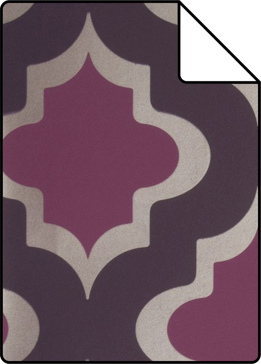 Proefstaal Origin Wallcoverings behang kasbah-motief aubergine paars - 26.5 x 21 cm - 307101-S