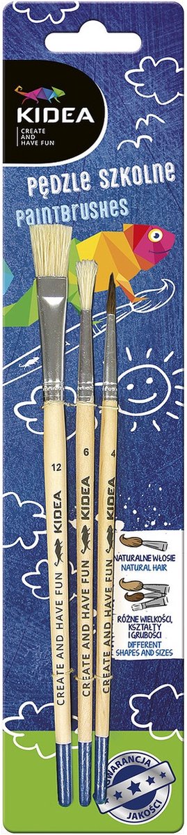 Kidea Kwastenset 3 Stuks Maat: 4-6-12