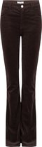 Dante6  Broek Dames - Pantalon / Dameskleding - Billie velvet - Bruin - Maat XS