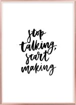 Poster Met Metaal Rose Lijst - Stop Talking Poster