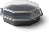 Octaview - Saladebakjes - Zwart/transparant - Met losse deksel - 25st/pcs - 190x190x60mm - 640ml