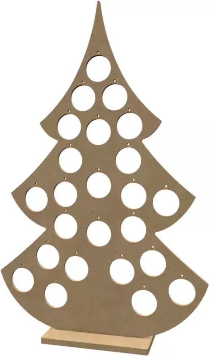 Gomille MDF figuur kerstboom advent 58 cm knutseldecoratie.