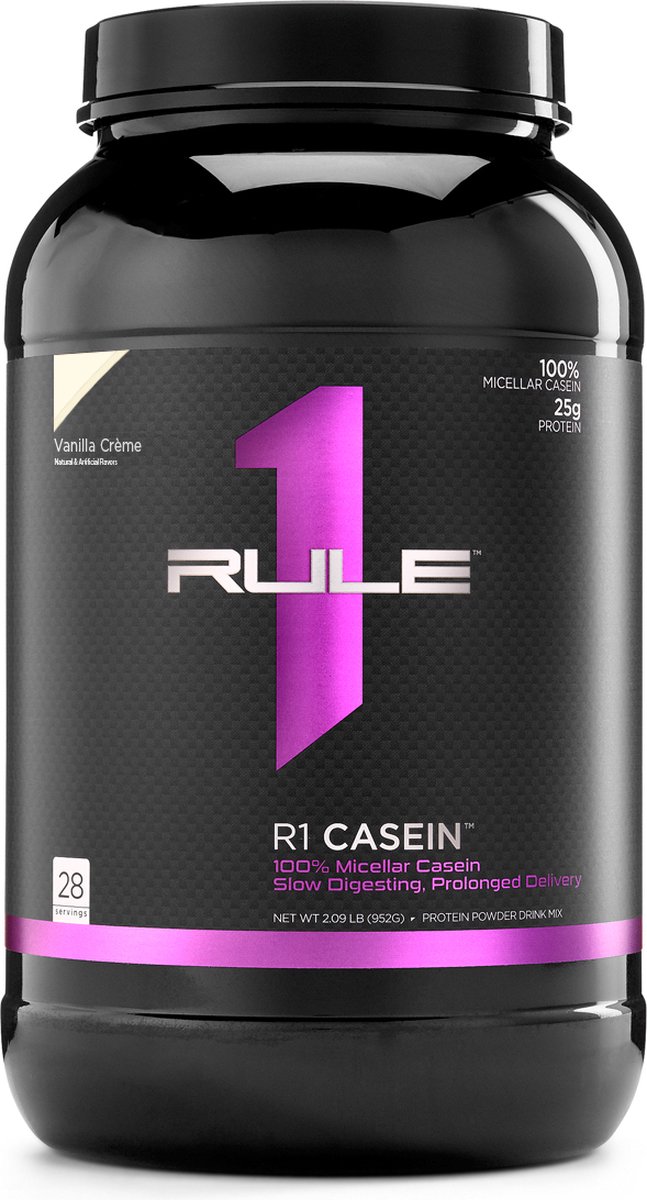 Rule1 R1 Casein Protein (2lbs) Vanilla Crème - Eiwitten - Caseïne
