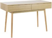 Luxiqo® Minimalistisch Bureau met Lades – Laptop Bureau – Computer Bureau – Bureau met Opbergruimte – Wit, Hout – 110 x 50 x 75 cm