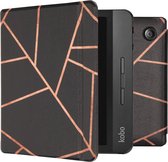 Hoesje geschikt voor Kobo Libra H2O E-reader - iMoshion Design Slim Hard Case Bookcase - Black Graphic