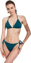 No Gossip Driehoekig bikini Nek strik met borstkussen DARK-GREEN 42